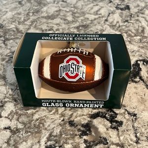 Ohio state football glass ornament.